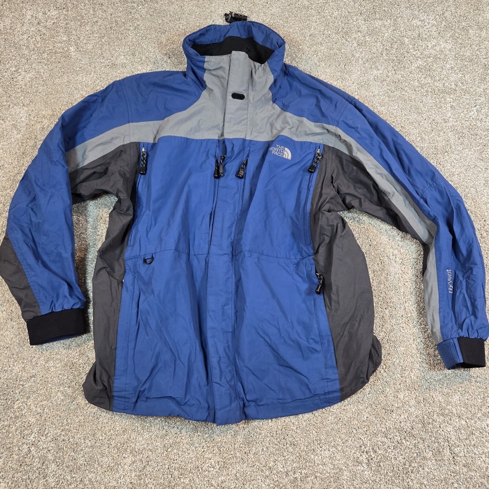 The North Face Hy-vent Mountain ski Jacket powder skirt mens L Y2K blue/black